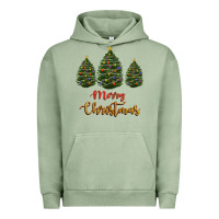 Pigment Oil Green merry christmas trees Urban Hoodie - RanaPortraitStore