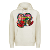 Oatmeal Heather mexican hearts Premium Hoodie - Zillion Design Studio