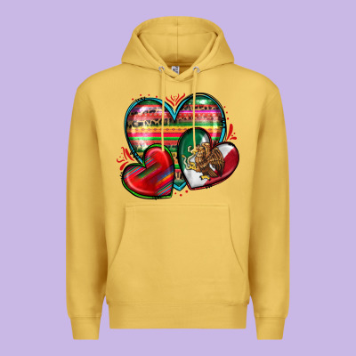 Mexican Hearts Premium Hoodie Designed By Zillion Design Studio