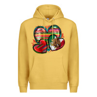 Antique Gold mexican hearts Premium Hoodie - Zillion Design Studio