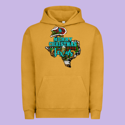 Urban Hoodie Merry Christmas Texas Map