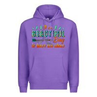 Purple its a beautiful day to leave me alone Premium Hoodie - texasbilliewilder