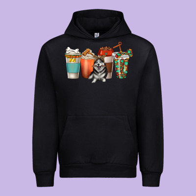 Urban Hoodie alaskan husky dog coffee cups