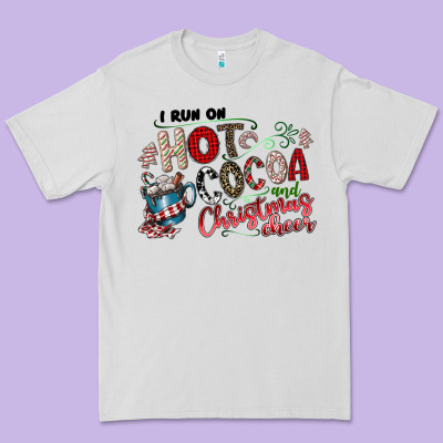 I Run Hot Cocoa And Christmas Cheer Premium Tee Designed By Cowhidedigitalart
