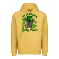 Antique Gold st.patrick's day my french bulldog is my lucky charm Premium Hoodie - RanaPortraitStore