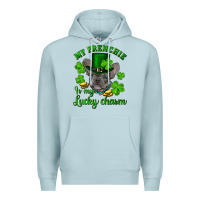 Blue Mist st.patrick's day my french bulldog is my lucky charm Premium Hoodie - RanaPortraitStore
