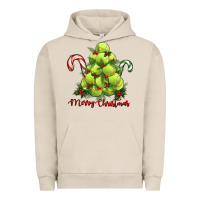 Pigment French Oak Merry Christmas Tennis Urban Hoodie - RanaPortraitStore