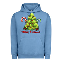 Pigment Pebble Blue Merry Christmas Tennis Urban Hoodie - RanaPortraitStore