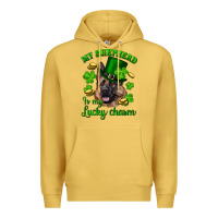 Antique Gold st.patrick's day my shepherd is my lucky charm Premium Hoodie - RanaPortraitStore