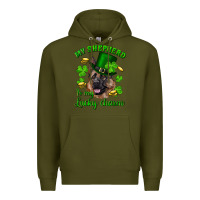 Army Green st.patrick's day my shepherd is my lucky charm Premium Hoodie - RanaPortraitStore