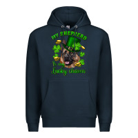 Navy st.patrick's day my shepherd is my lucky charm Premium Hoodie - RanaPortraitStore