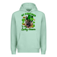 Seafoam st.patrick's day my shepherd is my lucky charm Premium Hoodie - RanaPortraitStore