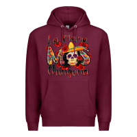 Burgundy la mama mas chingona Premium Hoodie - Zillion Design Studio