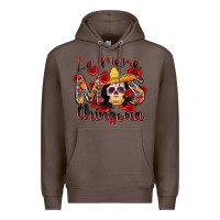 Coffee la mama mas chingona Premium Hoodie - Zillion Design Studio