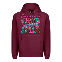 Burgundy im not bossy i have leadership skills Premium Hoodie - texasbilliewilder