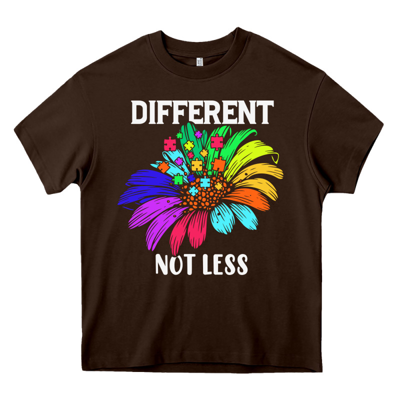 Different Not Less Daisy Autism Puzzle Heavy Core Tee by CowhideDigitalArt | Teevron