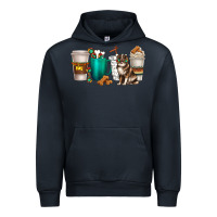 Navy australian shepherd dog coffee cups Urban Hoodie - texasbilliewilder