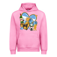 Fuchsia Pink argentina  hearts Urban Hoodie - texasbilliewilder