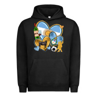 Pigment Black argentina  hearts Urban Hoodie - texasbilliewilder