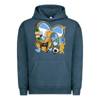 Pigment Midnight Navy argentina  hearts Urban Hoodie - texasbilliewilder