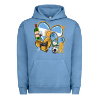 Pigment Pebble Blue argentina  hearts Urban Hoodie - texasbilliewilder