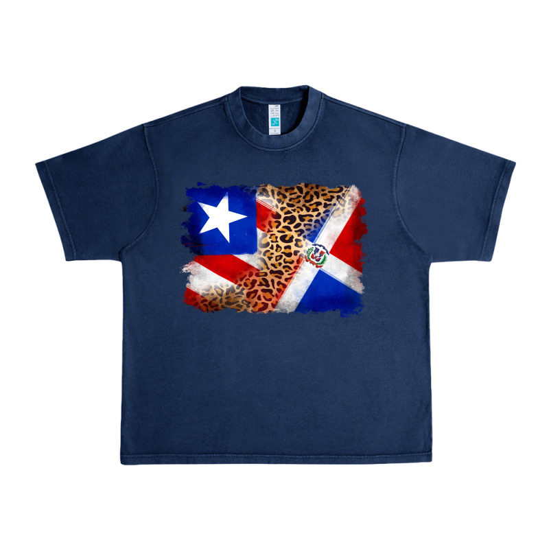 Puerto Rico And Dominican Republic Flag Urban Heavy Tee by Artiststas | Teevron