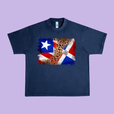 Puerto Rico And Dominican Republic Flag Urban Heavy Tee Designed By Artiststas