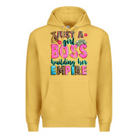 Antique Gold just a girl boss building her empire Premium Hoodie - texasbilliewilder