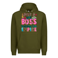 Army Green just a girl boss building her empire Premium Hoodie - texasbilliewilder