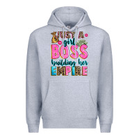 Heather Grey just a girl boss building her empire Premium Hoodie - texasbilliewilder