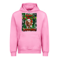 Fuchsia Pink Western Merry Christmas Longhorn Cow Urban Hoodie - RanaPortraitStore