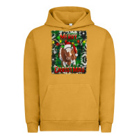 Pigment Peanut Butter Western Merry Christmas Longhorn Cow Urban Hoodie - RanaPortraitStore
