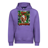 Tulip Western Merry Christmas Longhorn Cow Urban Hoodie - RanaPortraitStore