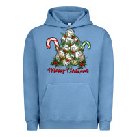 Pigment Pebble Blue Merry Christmas Volleyball Urban Hoodie - RanaPortraitStore