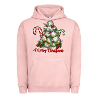 Pigment Salmon Merry Christmas Volleyball Urban Hoodie - RanaPortraitStore