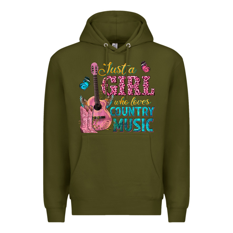 Just A Girl Who Loves Country Music Premium Hoodie by texasbilliewilder | Teevron
