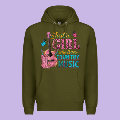 Just A Girl Who Loves Country Music Premium Hoodie Designed By Texasbilliewilder