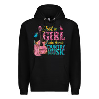Black just a girl who loves country music Premium Hoodie - texasbilliewilder