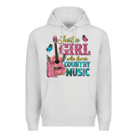 Dove Grey just a girl who loves country music Premium Hoodie - texasbilliewilder