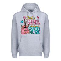 Heather Grey just a girl who loves country music Premium Hoodie - texasbilliewilder