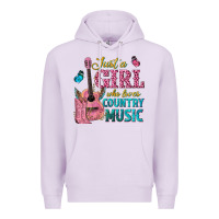 Lilac just a girl who loves country music Premium Hoodie - texasbilliewilder