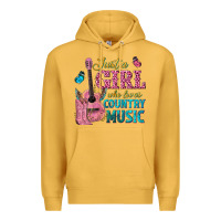 Mustard just a girl who loves country music Premium Hoodie - texasbilliewilder