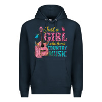 Navy just a girl who loves country music Premium Hoodie - texasbilliewilder