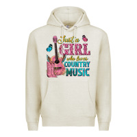 Oatmeal Heather just a girl who loves country music Premium Hoodie - texasbilliewilder