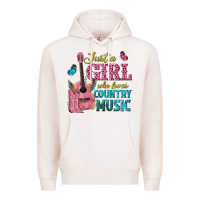 Pale Pink just a girl who loves country music Premium Hoodie - texasbilliewilder