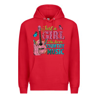 Red just a girl who loves country music Premium Hoodie - texasbilliewilder