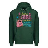 Sports Green just a girl who loves country music Premium Hoodie - texasbilliewilder