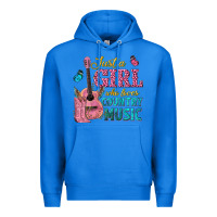 True Royal just a girl who loves country music Premium Hoodie - texasbilliewilder