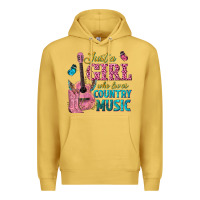 Antique Gold just a girl who loves country music Premium Hoodie - texasbilliewilder
