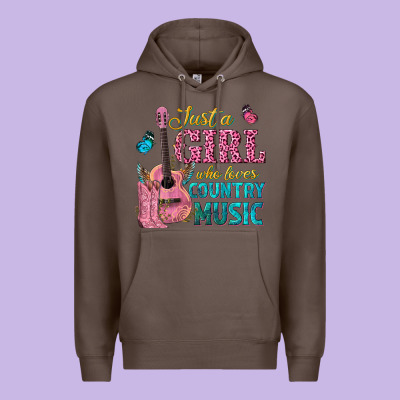 Just A Girl Who Loves Country Music Premium Hoodie Designed By Texasbilliewilder